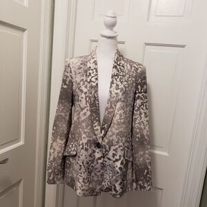 Truth And Pride Animal Print Silk Blazer Size Medium, Stylish, Business Casual
